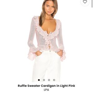 LPA Ruffle sweater cardigan size small